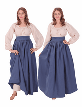 ANIKA Cotton Canvas Blue Skirt : Medieval Viking Renaissance Women Skirt